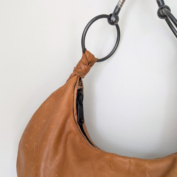 🐎 Unique Snaffle Horse Bit Brown Leather Hobo Bag - Picture 4 of 12